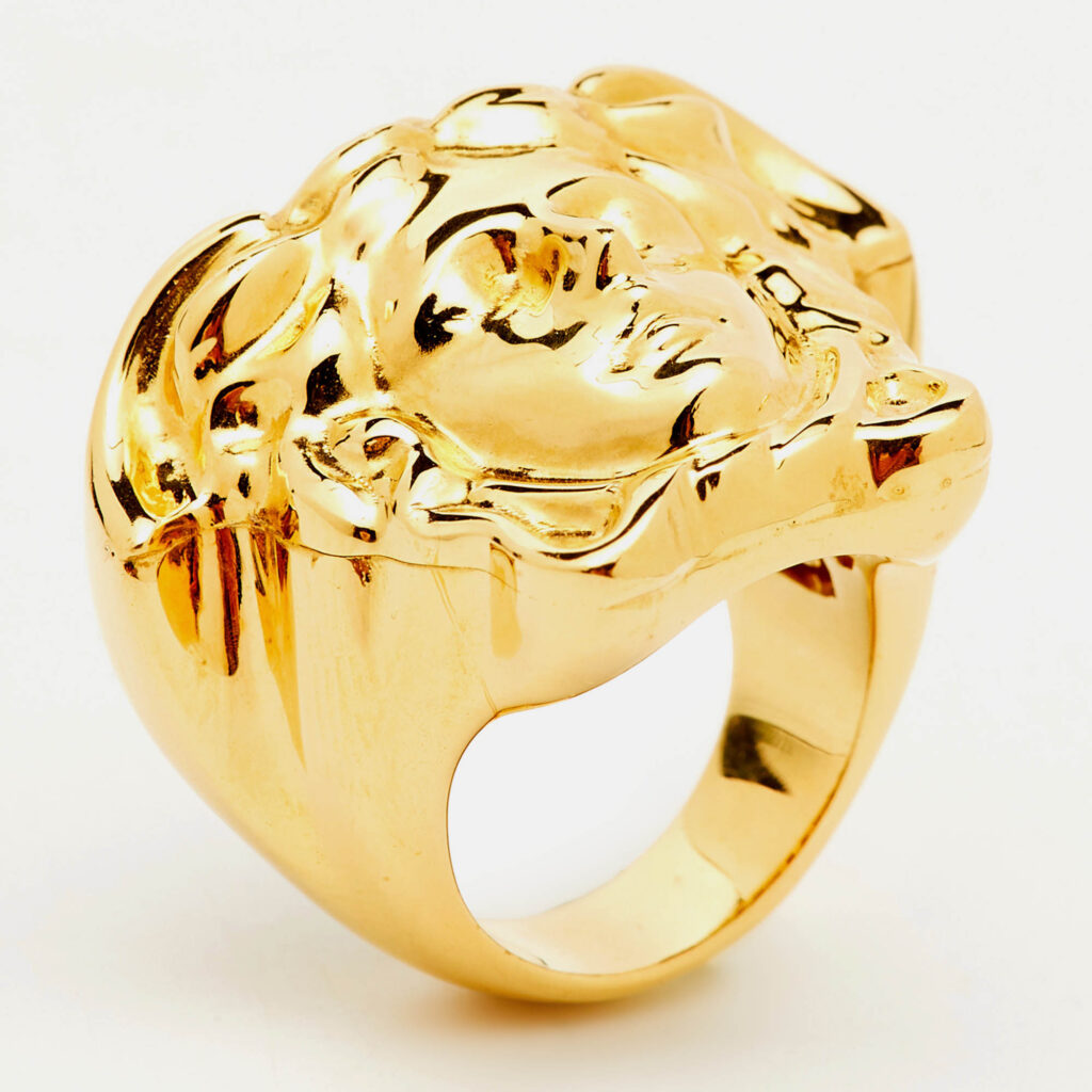 Versace Medusa Gold Tone Ring Size 55 Versace Medusa Gold Tone Ring Size 55
