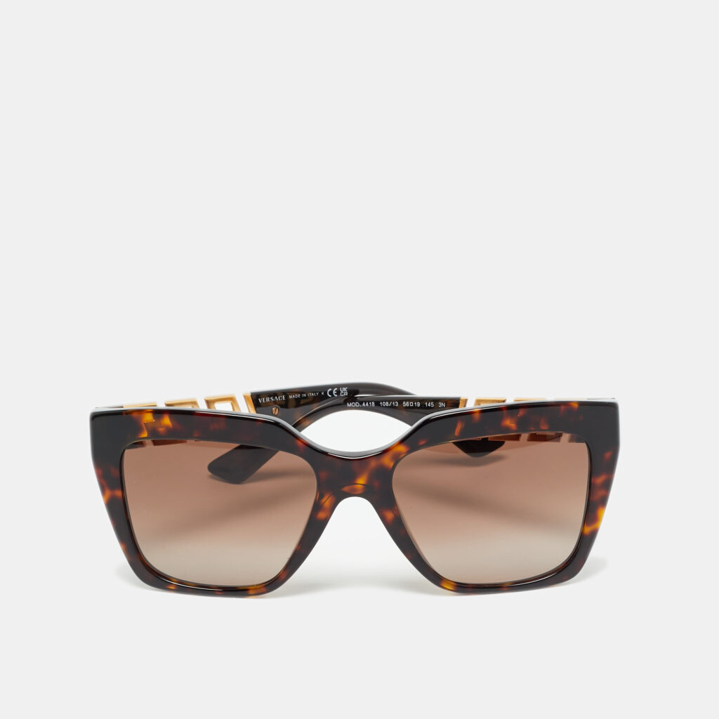 Versace Tortoiseshell Brown Gradient MOD 4418 Greca Square Sunglasses Versace Tortoiseshell Brown Gradient MOD 4418 Greca Square Sunglasses
