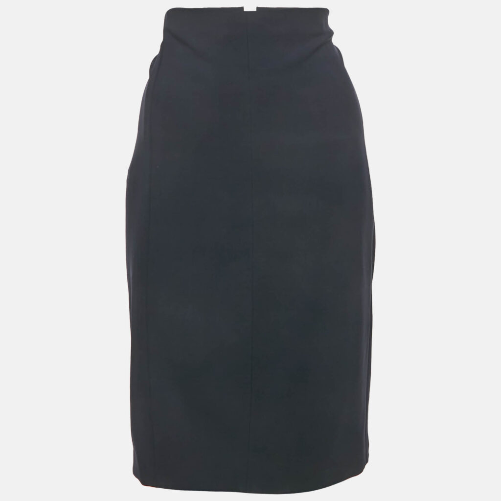 Versace Navy Blue Knit Knee Length Skirt L Versace Navy Blue Knit Knee Length Skirt L