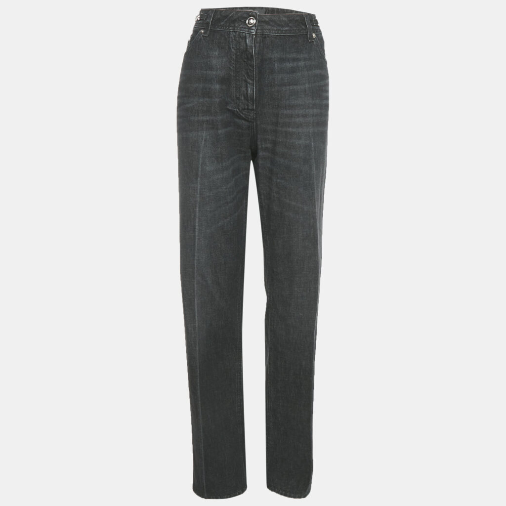 Versace Dark Grey Denim Wide Leg Jeans M Waist 34" Versace Dark Grey Denim Wide Leg Jeans M Waist 34"