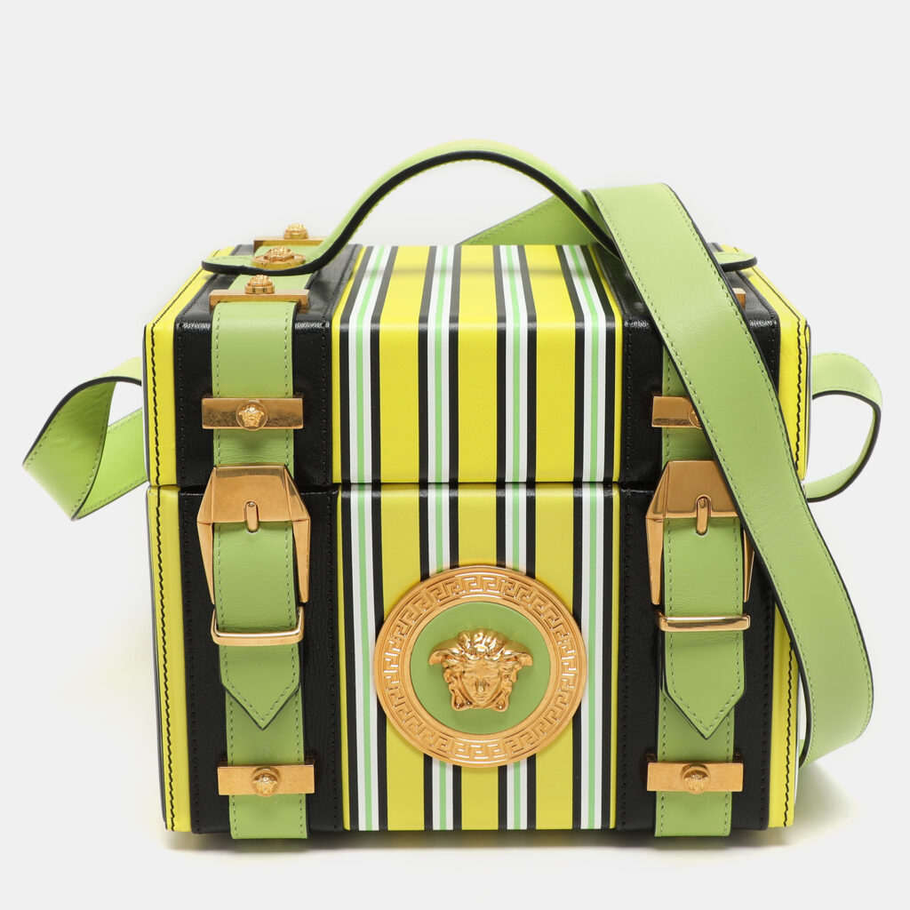 Versace Multicolor Striped Leather Medusa Vanity Box Versace Multicolor Striped Leather Medusa Vanity Box