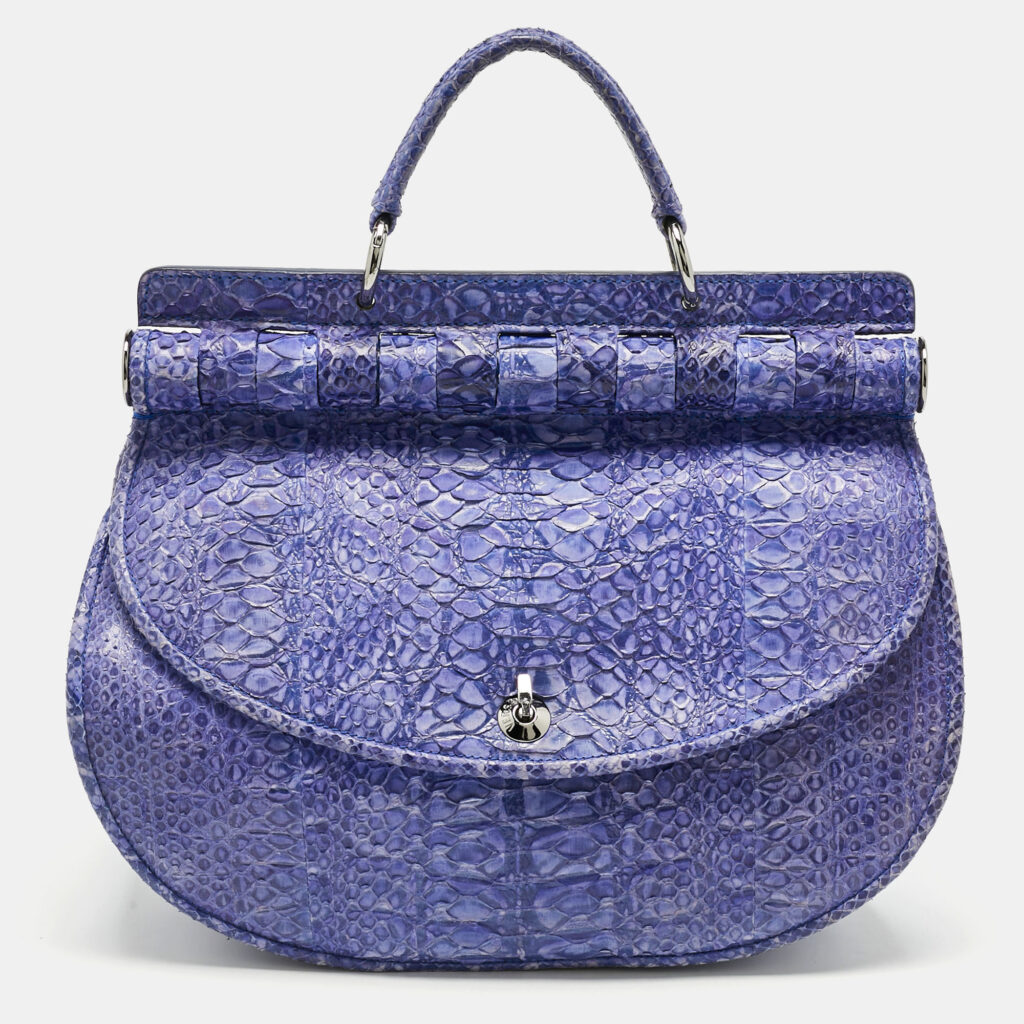 Versace Purple Python Top Handle Bag
