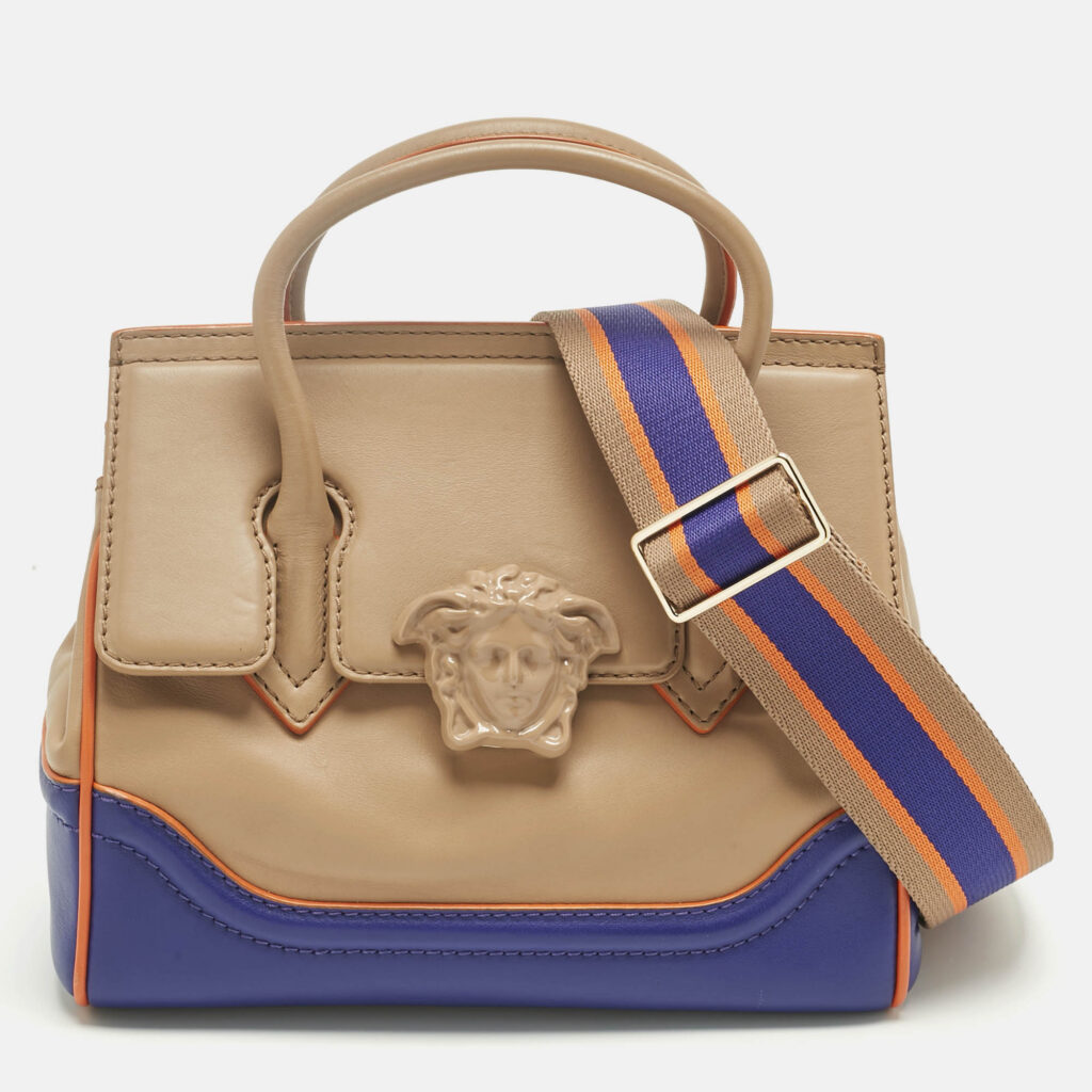 Versace Tricolor Leather Palazzo Empire Tote Versace Tricolor Leather Palazzo Empire Tote