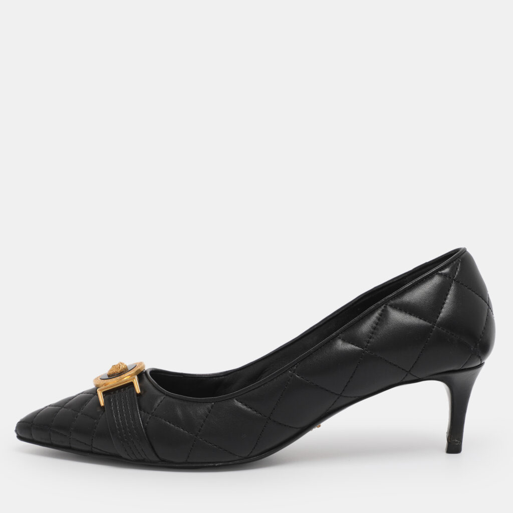 Versace Black Leather Medusa Pumps Size 38 Versace Black Leather Medusa Pumps Size 38