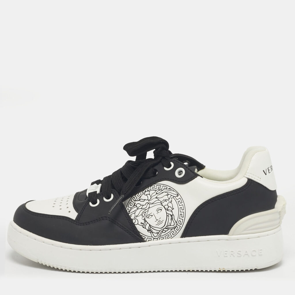 Versace White/Black Leather Medusa Lace Up Sneakers Size 37 Versace White/Black Leather Medusa Lace Up Sneakers Size 37