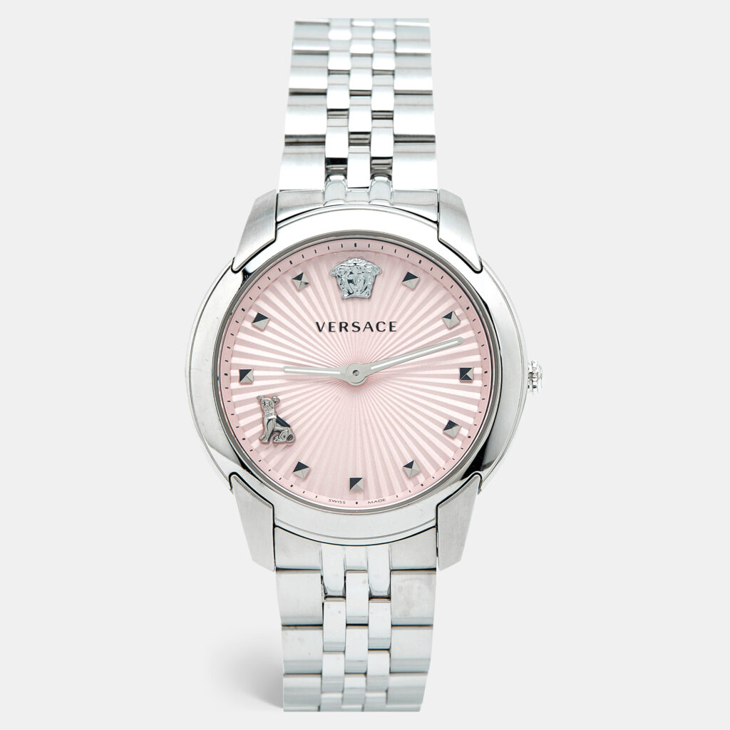 Versace Audrey VELR00419 Pink Dial Stainless Steel Women's Wristwatch 38 mm Versace Audrey VELR00419 Pink Dial Stainless Steel Women's Wristwatch 38 mm