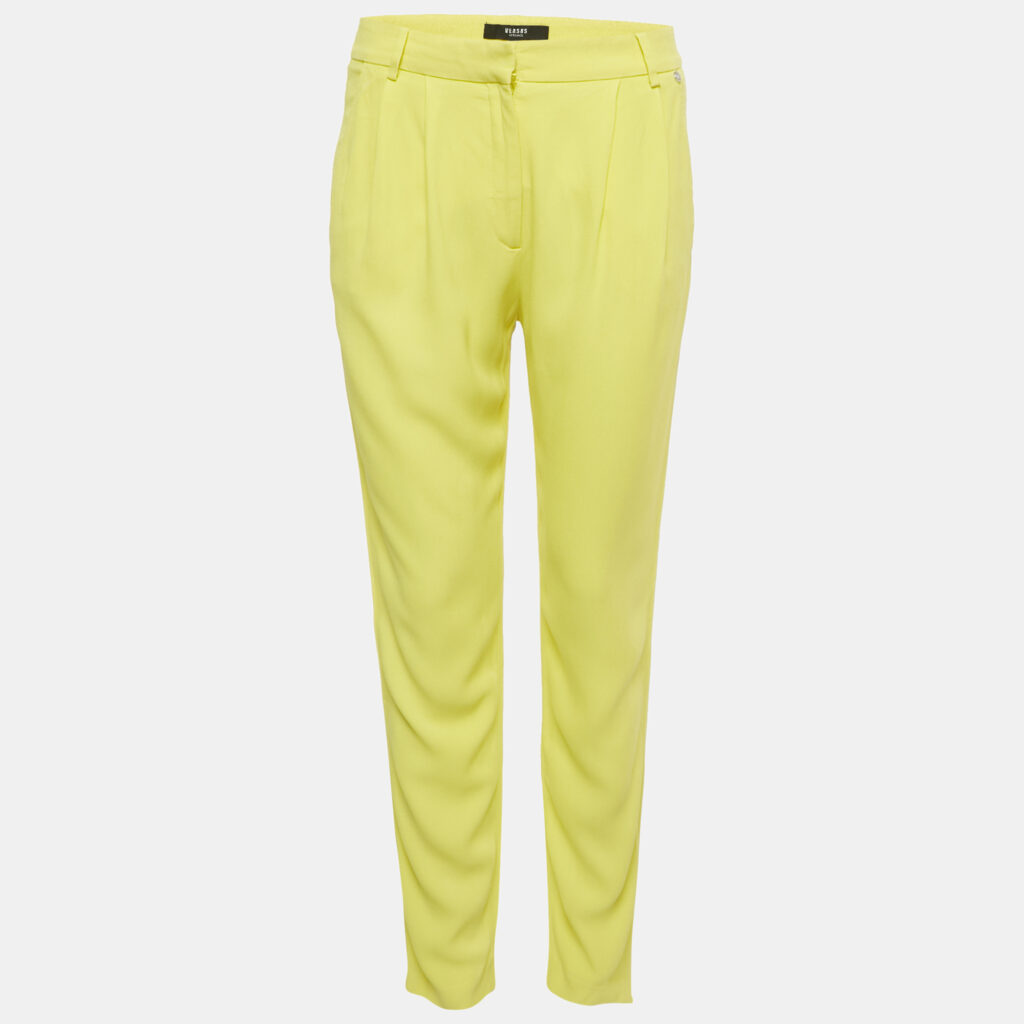 luxury-women-versus-versace-used-clothes-p1224240-006-1.jpg Versus Versace Yellow Crepe Pleated Trousers S