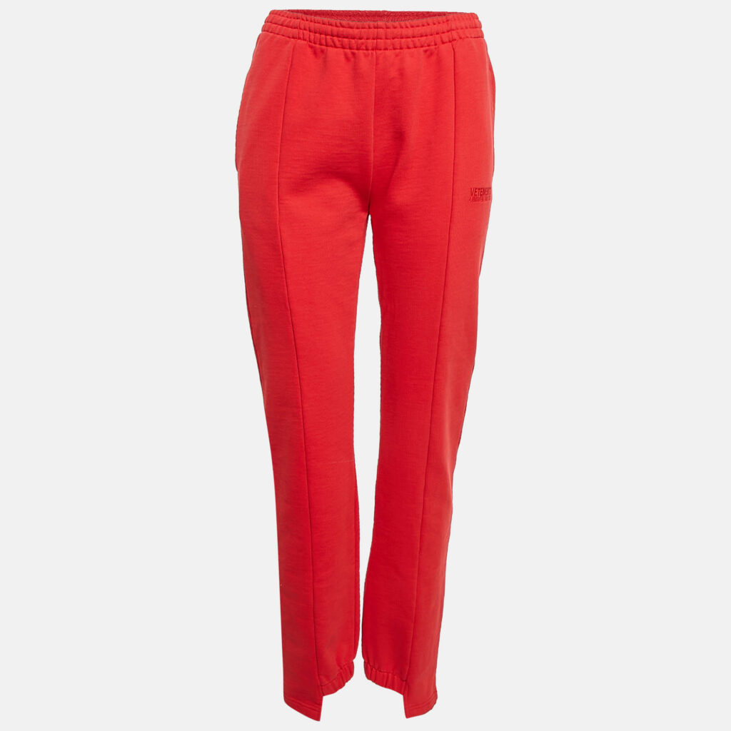 Vetements Red Cotton Knit Elasticized Waist Sweatpants L Vetements Red Cotton Knit Elasticized Waist Sweatpants L