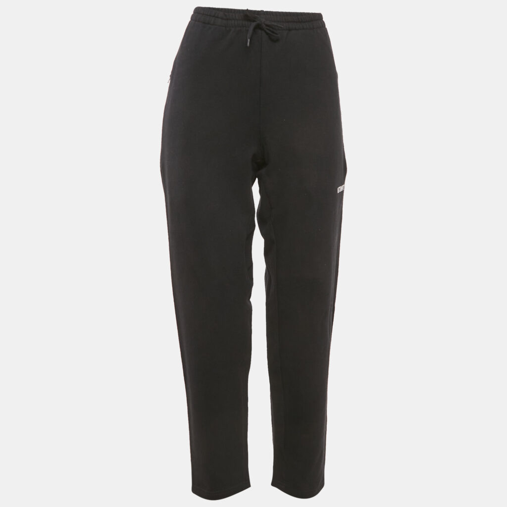 Vetements Black Logo Embroidered Cotton Knit Sweatpants M Vetements Black Logo Embroidered Cotton Knit Sweatpants M