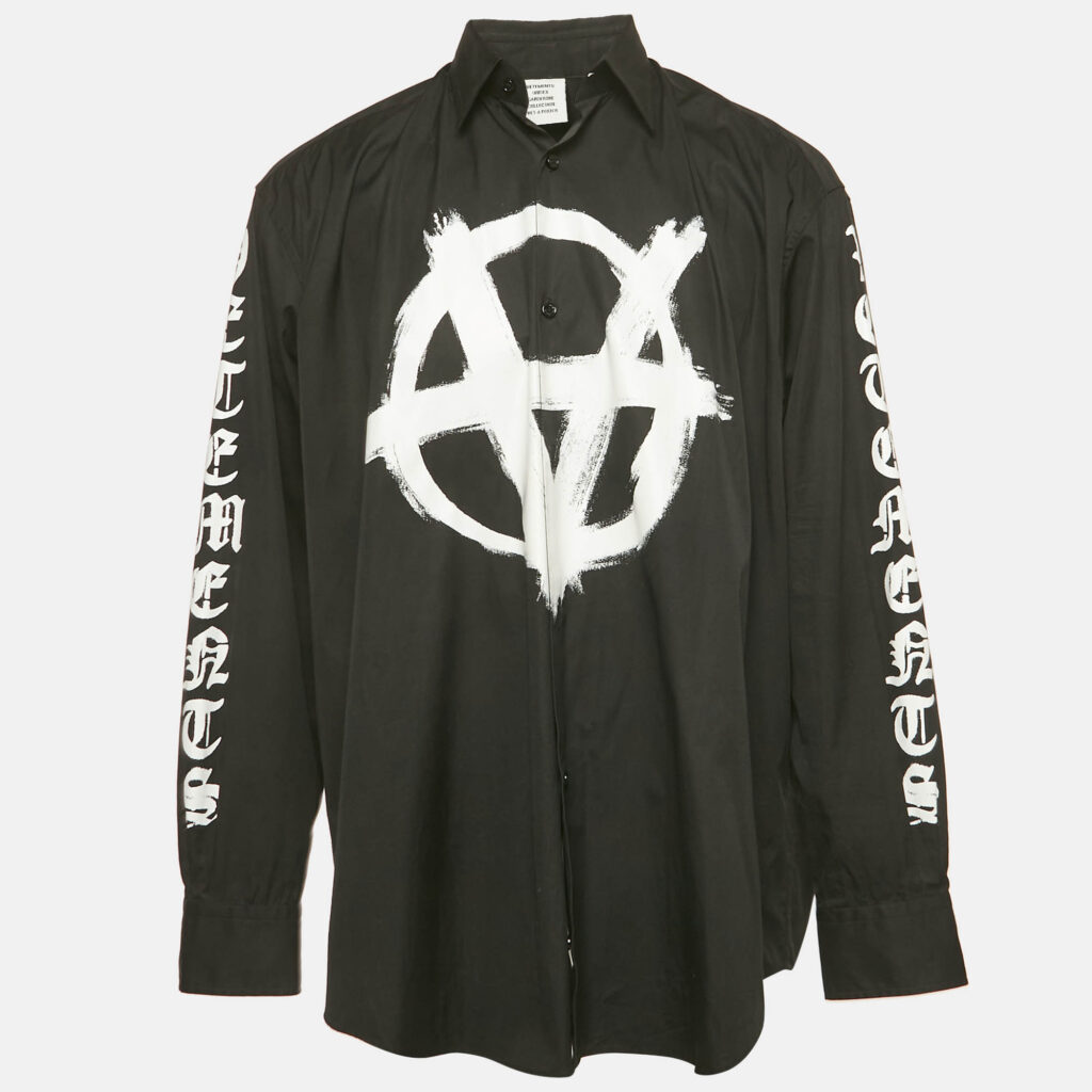 Vetements Unisex Printed Poplin Oversized Shirt S