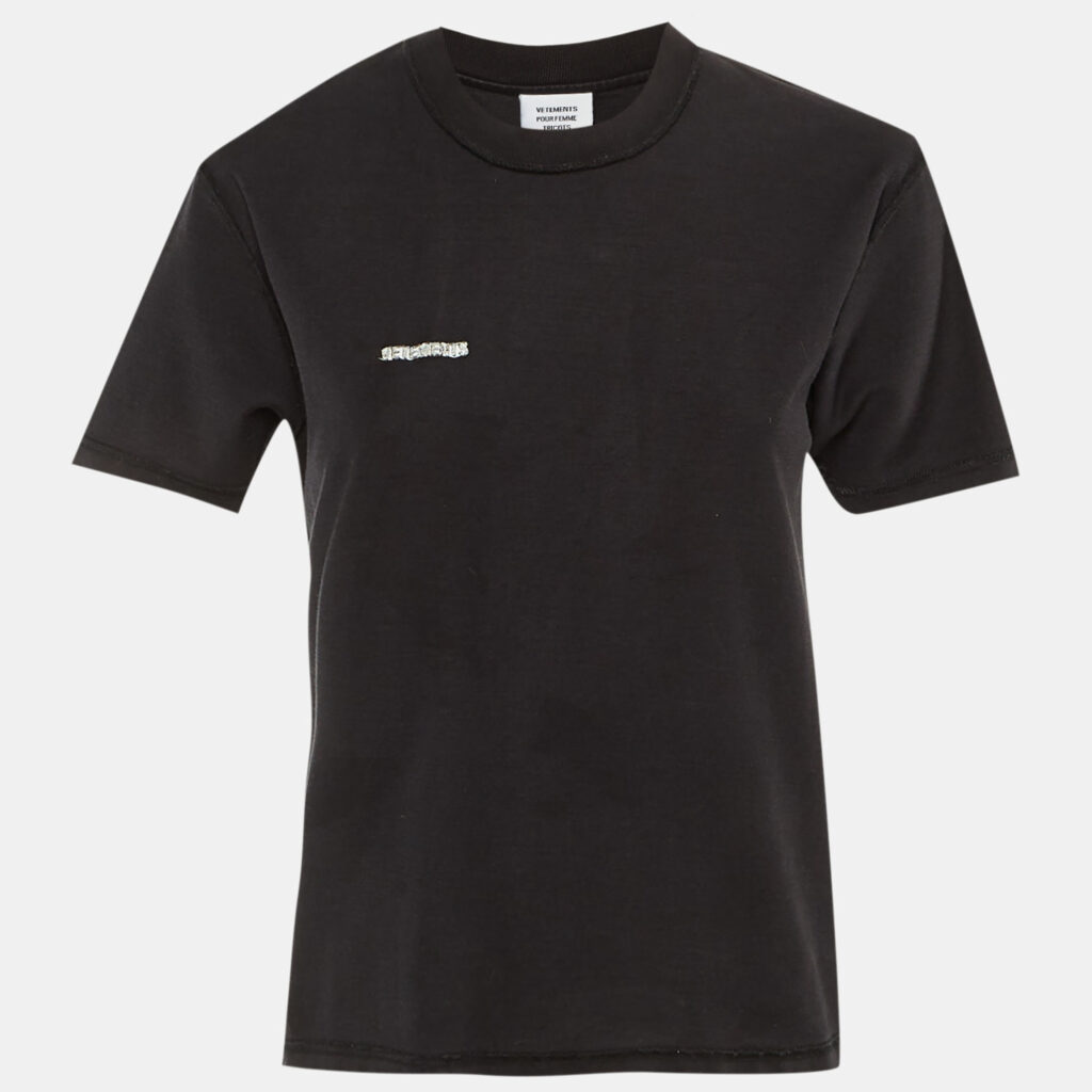 Vetements Black Cotton Inside Out Crew Neck T-Shirt S Vetements Black Cotton Inside Out Crew Neck T-Shirt S