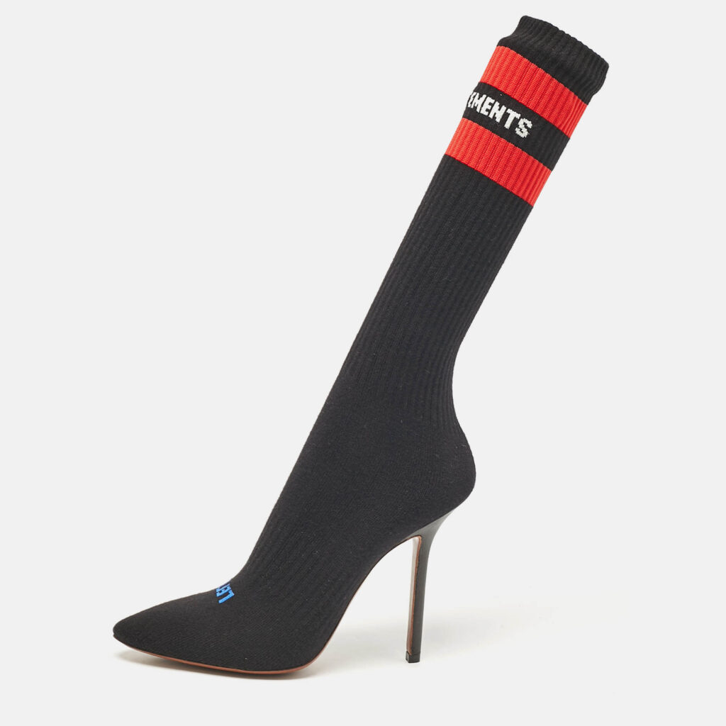 Vetements Black Fabric Sock Runner Ankle Length Boots Size 39 Vetements Black Fabric Sock Runner Ankle Length Boots Size 39