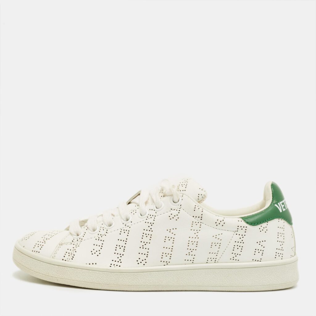Vetements White Perforated Leather Low Top Sneakers Size 35 Vetements White Perforated Leather Low Top Sneakers Size 35