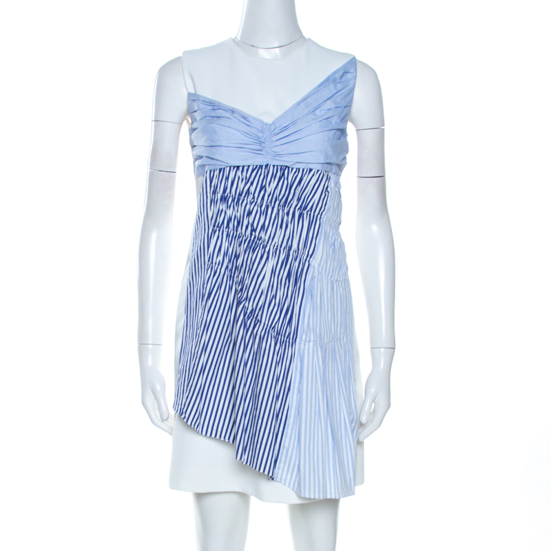 Victoria Victoria Beckham White Paneled Cotton Overlay Mini Dress S Victoria Victoria Beckham White Paneled Cotton Overlay Mini Dress S
