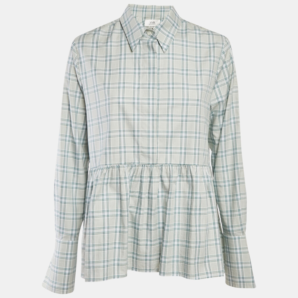 Victoria Victoria Beckham Green Plaid Cotton Button Front Blouse S Victoria Victoria Beckham Green Plaid Cotton Button Front Blouse S