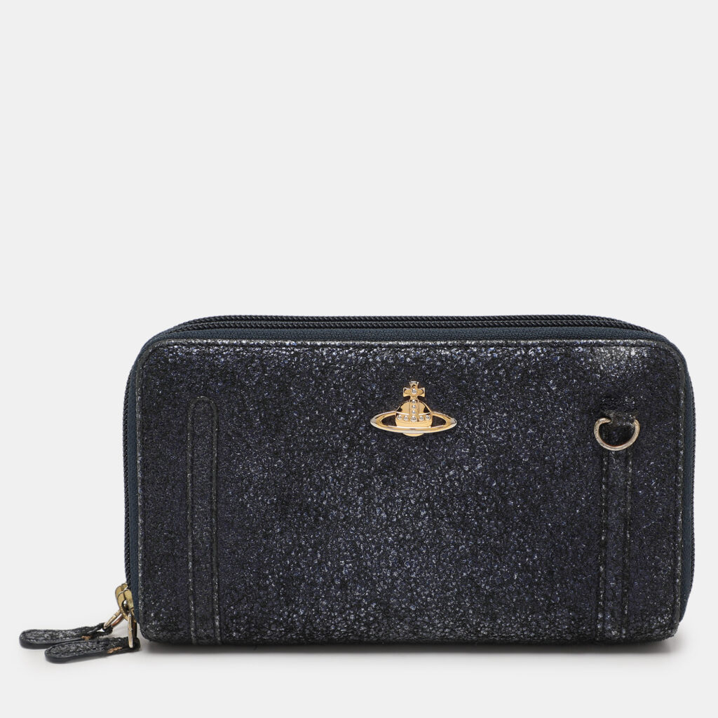 luxury-women-vivienne-westwood-used-handbags-p1130030-001-1.jpg Vivienne Westwood Metallic Suede Double Zip Wallet