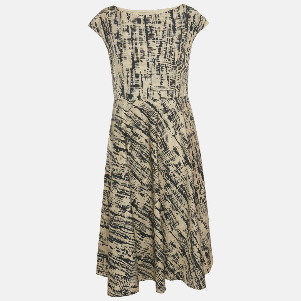 Weekend Max Mara Brown Printed Cotton Saloon Short Dress L Weekend Max Mara Brown Printed Cotton Saloon Short Dress L