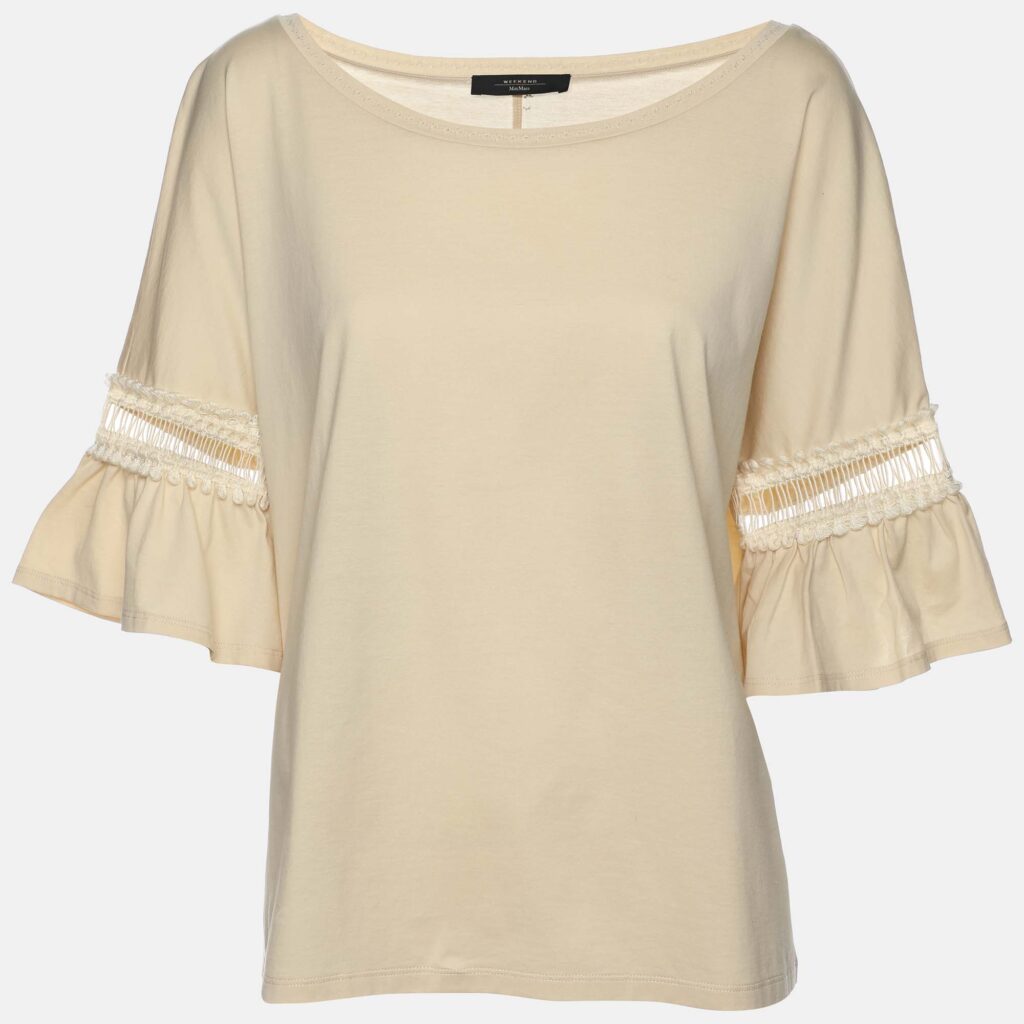 Weekend Max Mara Cream Cotton Top L Weekend Max Mara Cream Cotton Top L