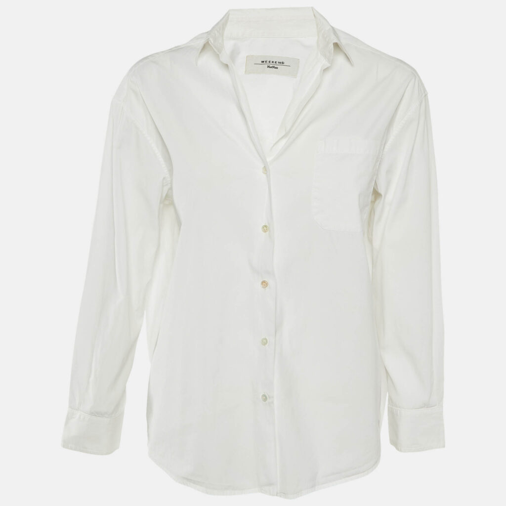 Weekend Max Mara White Cotton Long Sleeve Shirt XS Weekend Max Mara White Cotton Long Sleeve Shirt XS