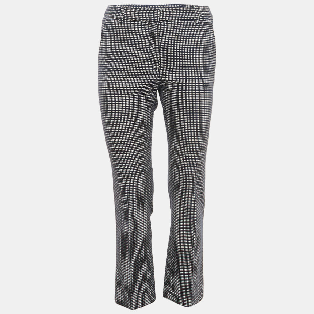 Weekend Max Mara Navy Blue Patterned Cotton Trousers S Weekend Max Mara Navy Blue Patterned Cotton Trousers S