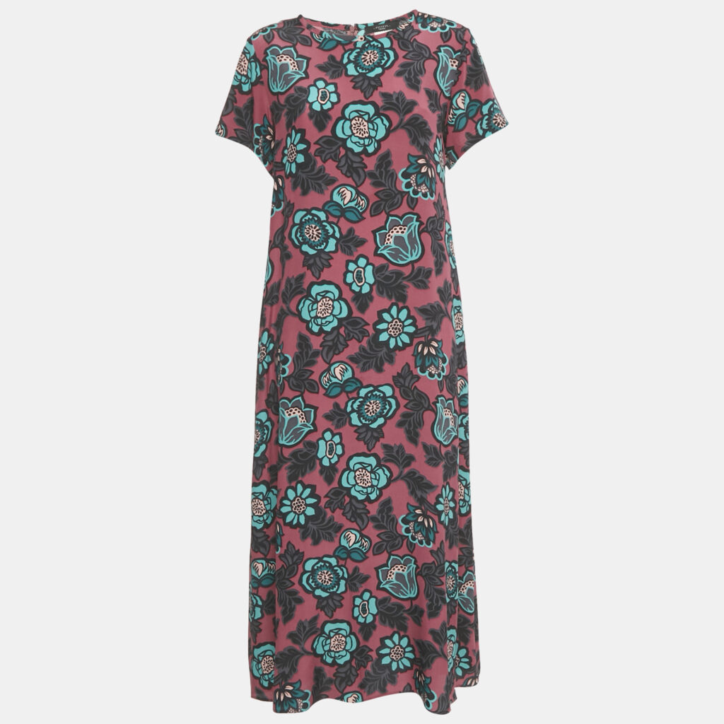 Weekend Max Mara Purple Floral Print Silk Aral Midi Dress M Weekend Max Mara Purple Floral Print Silk Aral Midi Dress M