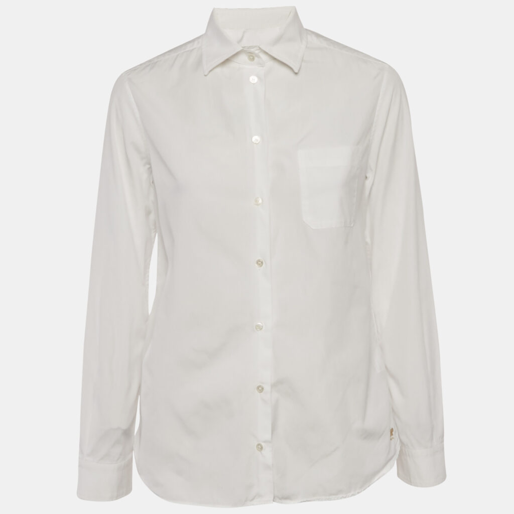 Weekend Max Mara White Cotton Long Sleeve Shirt M Weekend Max Mara White Cotton Long Sleeve Shirt M