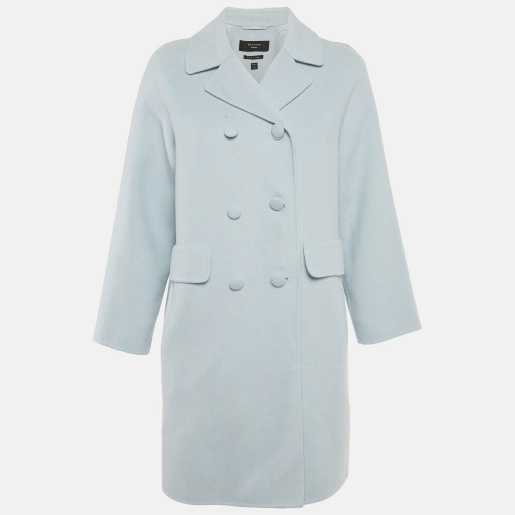 luxury-women-weekend-max-mara-used-clothes-p1215955-001.jpg Weekend Max Mara Blue Wool Double-Breasted Coat S