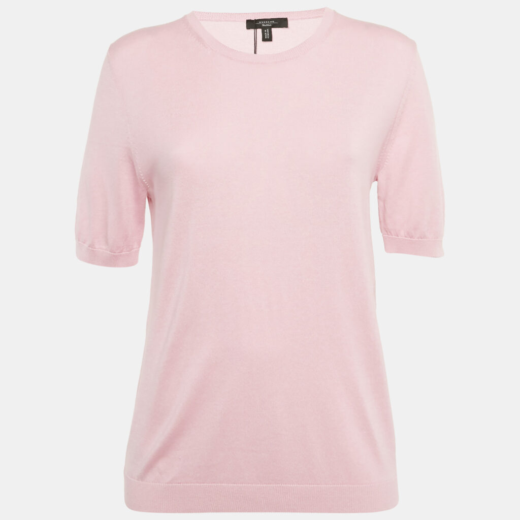 Weekend Max Mara Pink Silk & Cotton Sweater L