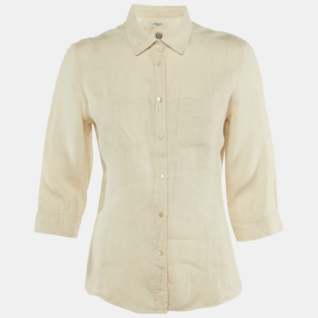 Weekend Max Mara Beige Linen Blend Shirt M Weekend Max Mara Beige Linen Blend Shirt M
