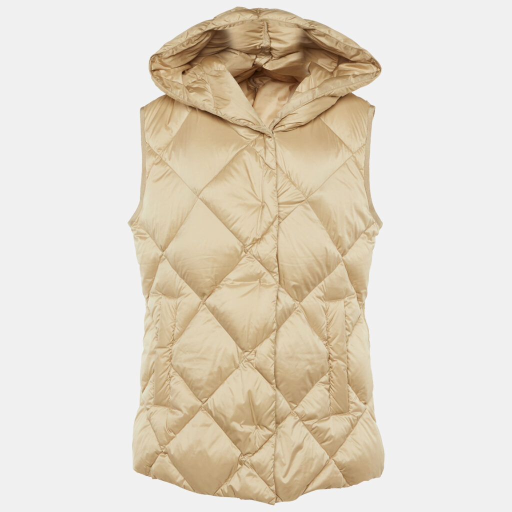 Weekend Max Mara Beige Quilted Down Vest L Weekend Max Mara Beige Quilted Down Vest L