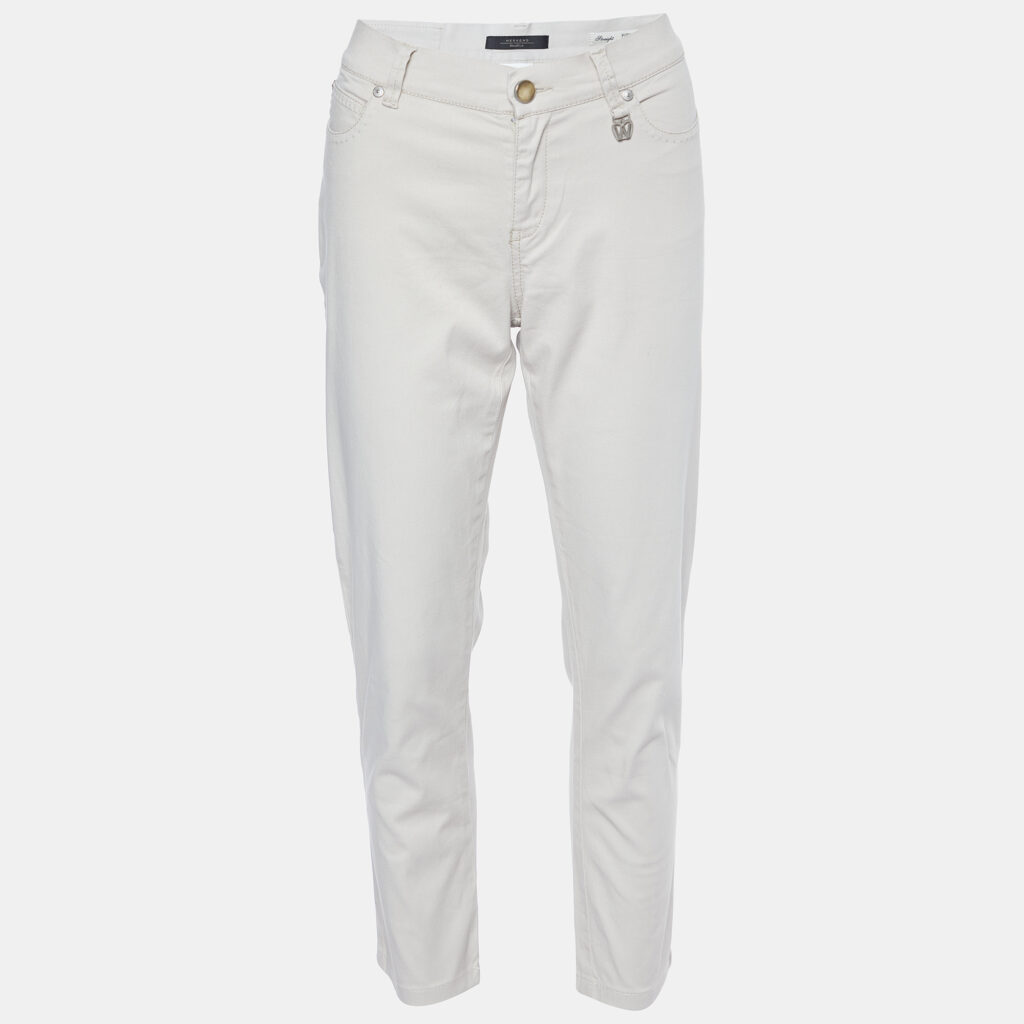luxury-women-weekend-max-mara-used-clothes-p999315-004.jpg Weekend Max Mara Cream Cotton Straight-Leg Pants M