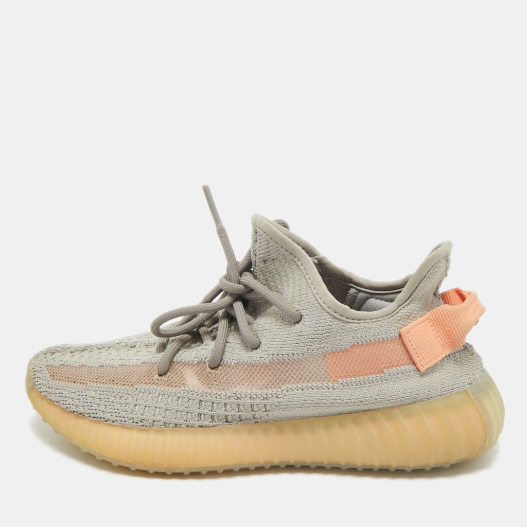 Yeezy x Adidas Grey Knit Fabric Boost 350 V2 True Form Sneakers Size 36 2/3
