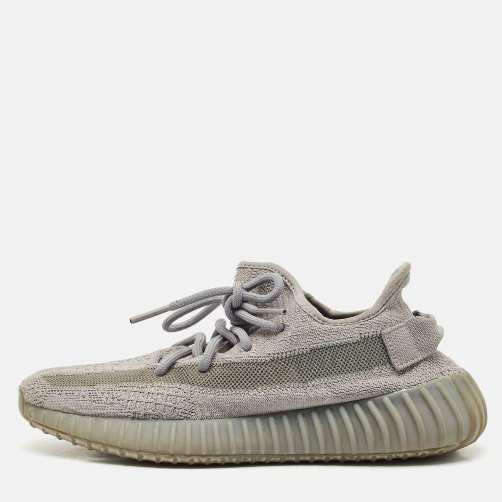 Yeezy x Adidas Grey Knit Fabric Boost 350 V2 Steel Grey Sneakers Size 40