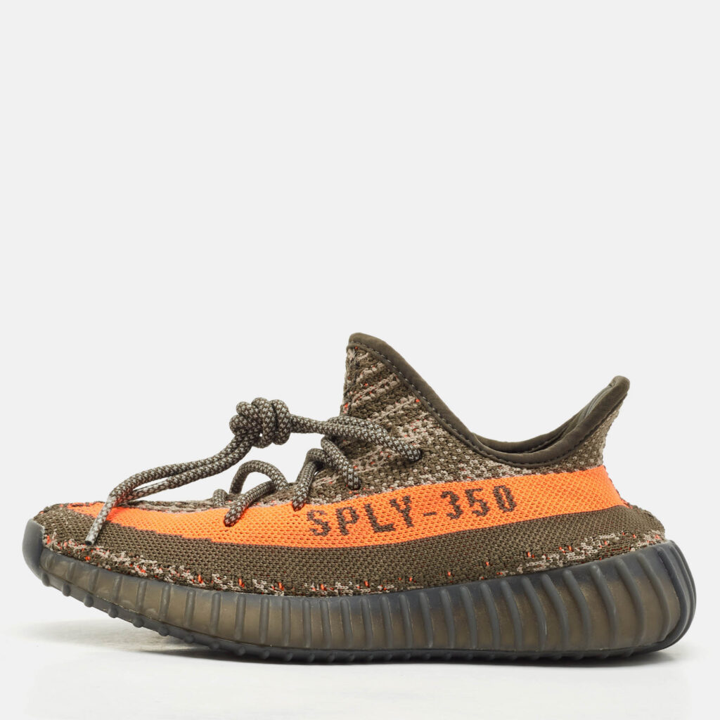 Yeezy x Adidas Grey Knit Fabric Boost 350 V2 Carbon Beluga Sneakers Size 36 2/3