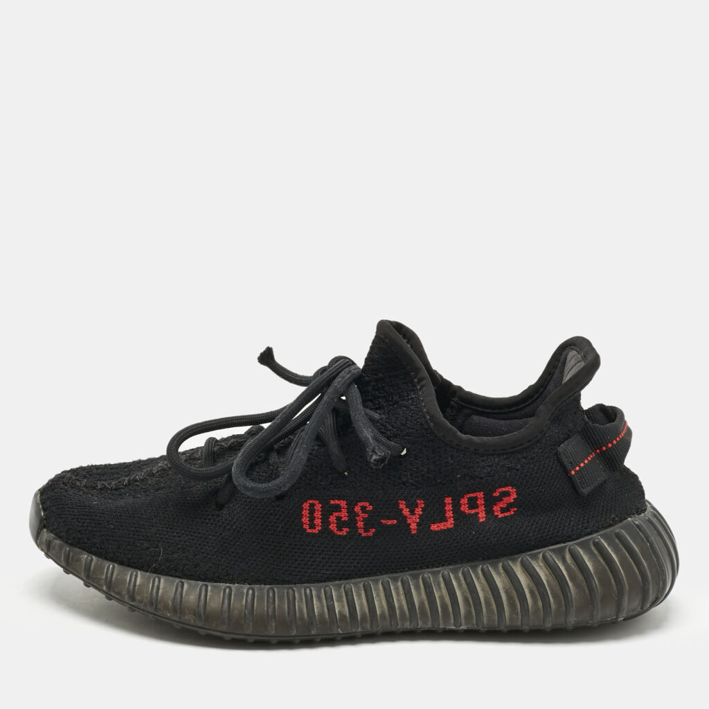 Yeezy x Adidas Black/Red Knit Fabric Boost 350 V2 Bred Sneakers Size 40 2/3 Yeezy x Adidas Black/Red Knit Fabric Boost 350 V2 Bred Sneakers Size 40 2/3
