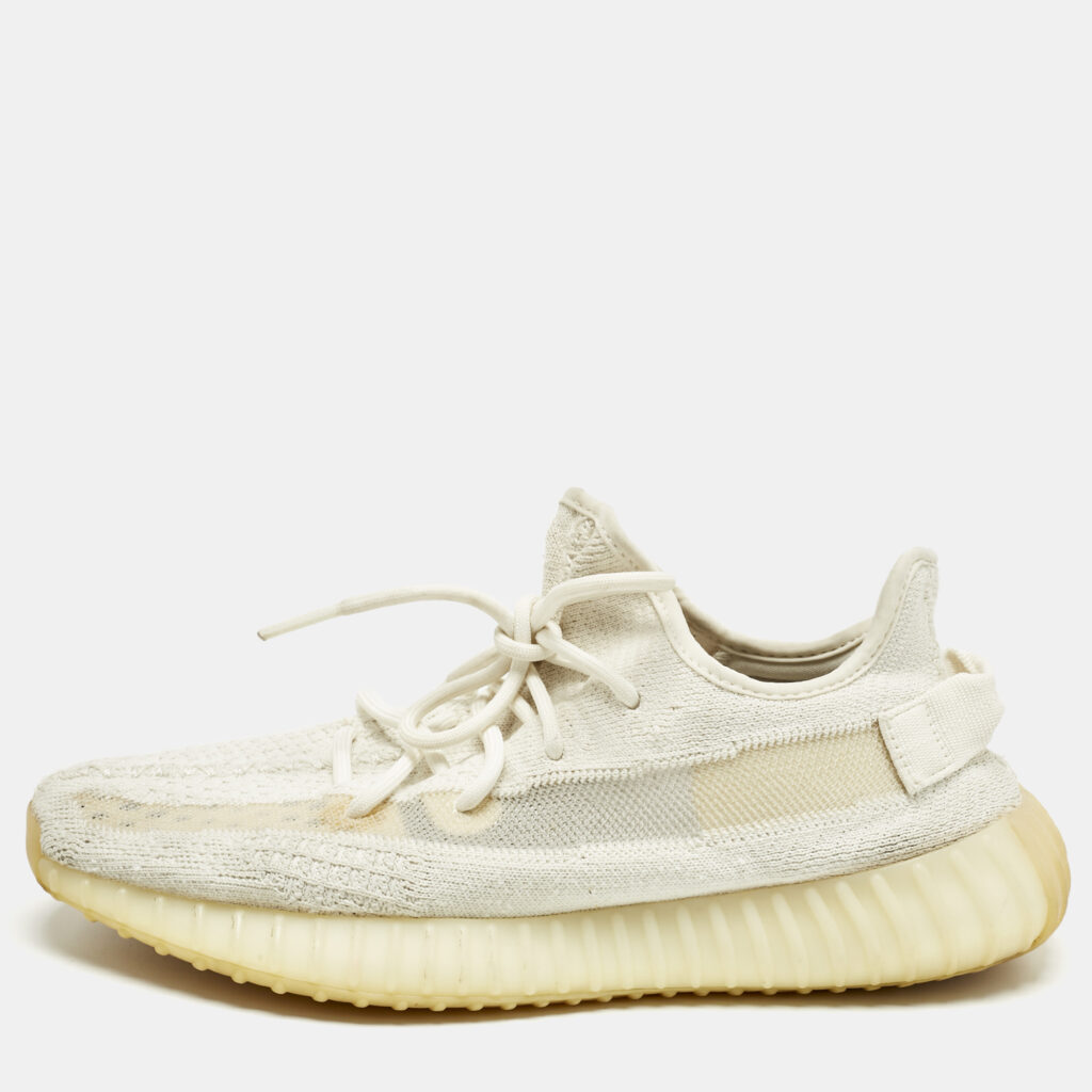 Yeezy x Adidas White Knit Fabric Boost 350 V2 Lace Up Sneakers Size 43.5 Yeezy x Adidas White Knit Fabric Boost 350 V2 Lace Up Sneakers Size 43.5