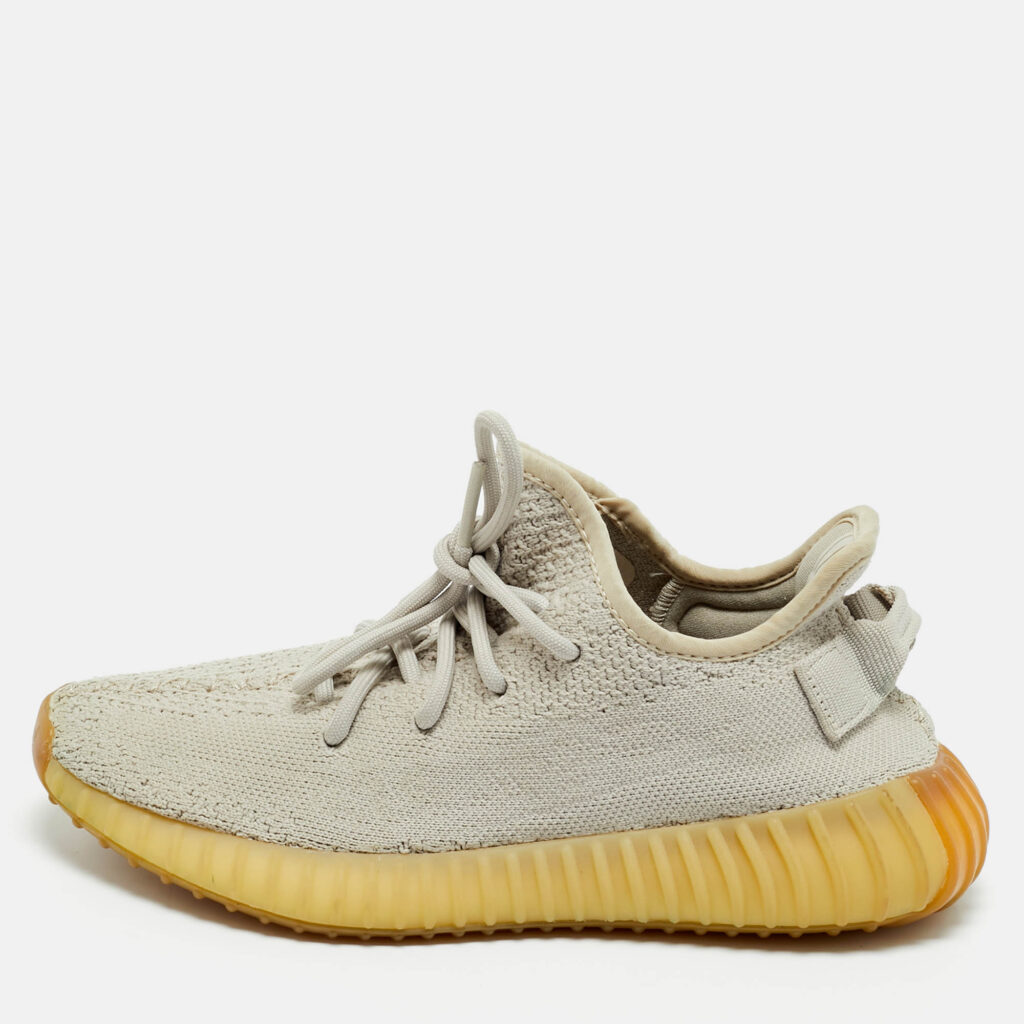 Yeezy x Adidas Grey Knit Fabric Boost 350 V2 Low Top Sneakers Size 38 Yeezy x Adidas Grey Knit Fabric Boost 350 V2 Low Top Sneakers Size 38