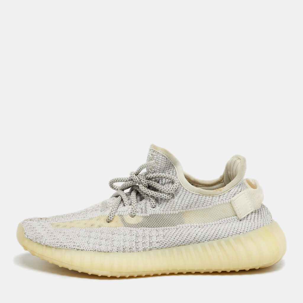 Yeezy x Adidas White/Grey Knit Fabric Boost 350 V2 Static Reflective Sneakers Size 38 2/3 Yeezy x Adidas White/Grey Knit Fabric Boost 350 V2 Static Reflective Sneakers Size 38 2/3