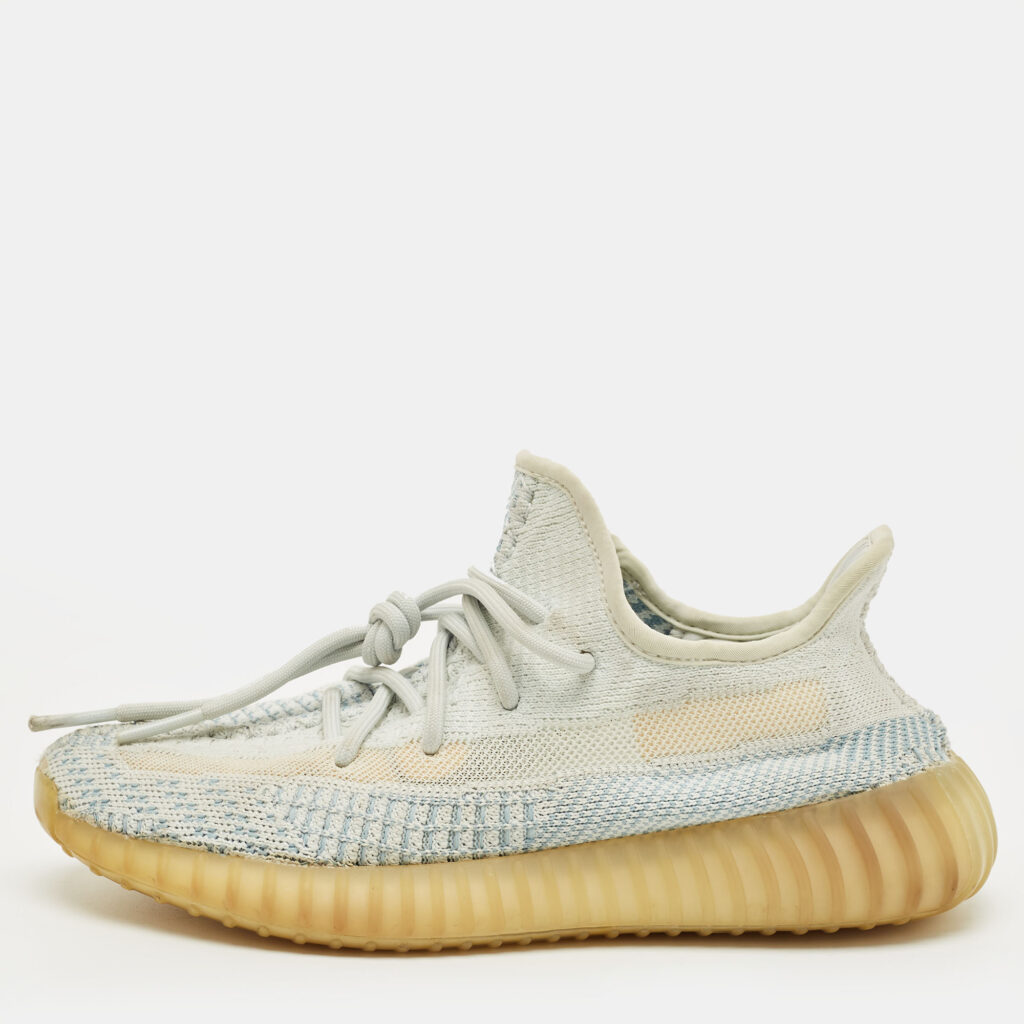 Yeezy x Adidas White/Blue Knit Fabric Boost 350 V2 Bone Sneakers Size 38 2/3 Yeezy x Adidas White/Blue Knit Fabric Boost 350 V2 Bone Sneakers Size 38 2/3