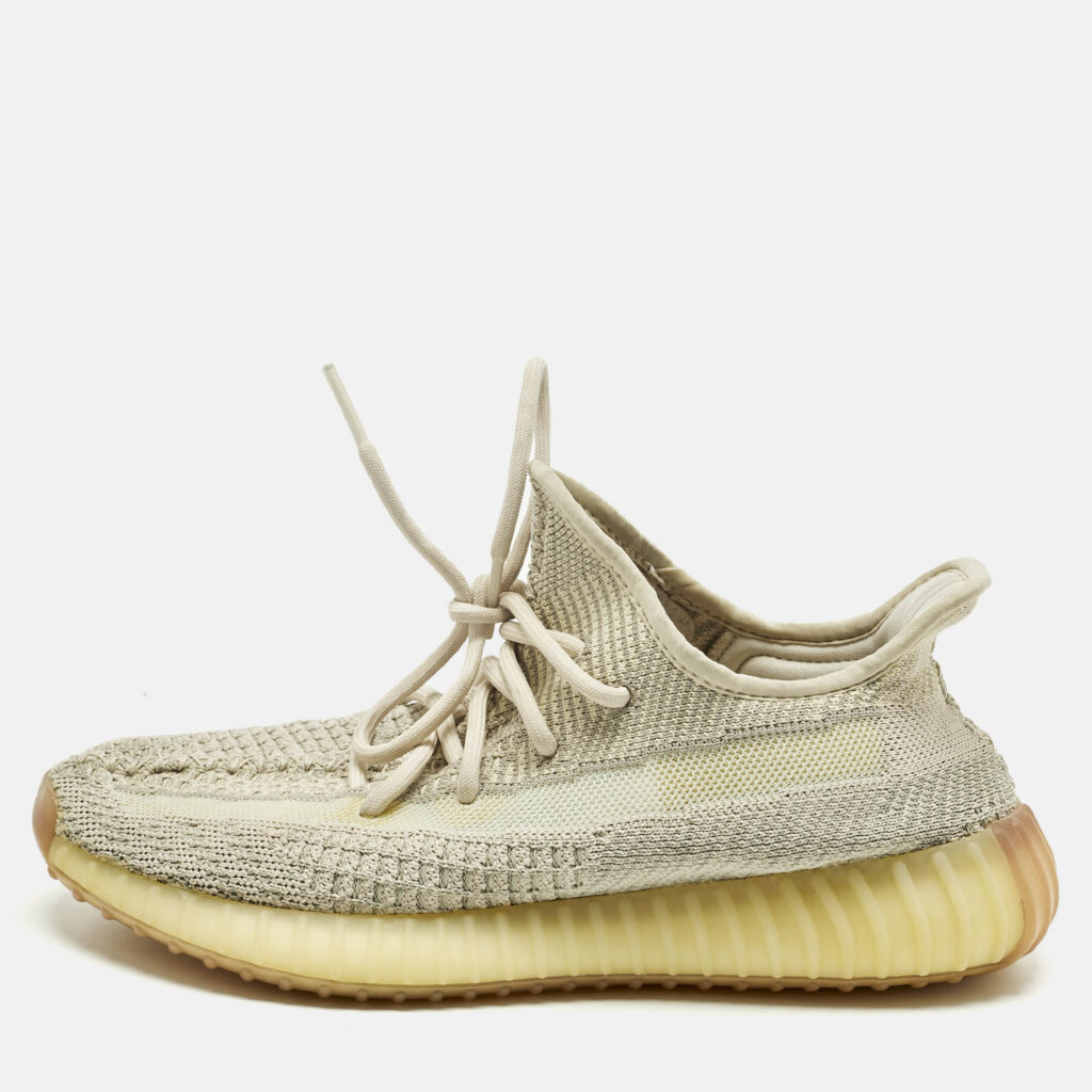 Yeezy x Adidas Pale Green Knit Fabric Boost 350 V2 Citrin (Non-Reflective) Sneakers Size 41 1/3