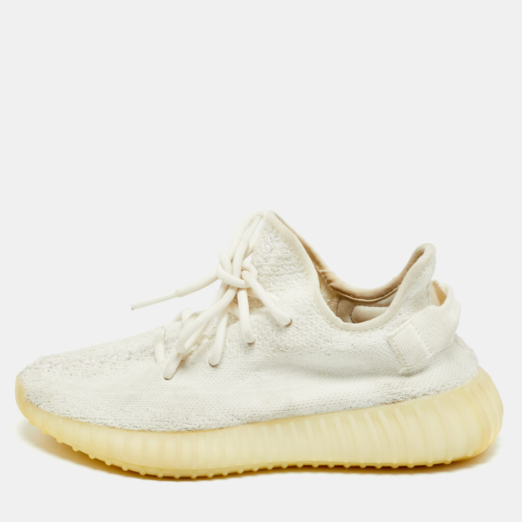 Yeezy x Adidas Boost 350 V2 Size 37.5 White Knit Fabric Low Top Sneakers Yeezy x Adidas Boost 350 V2 Size 37.5 White Knit Fabric Low Top Sneakers
