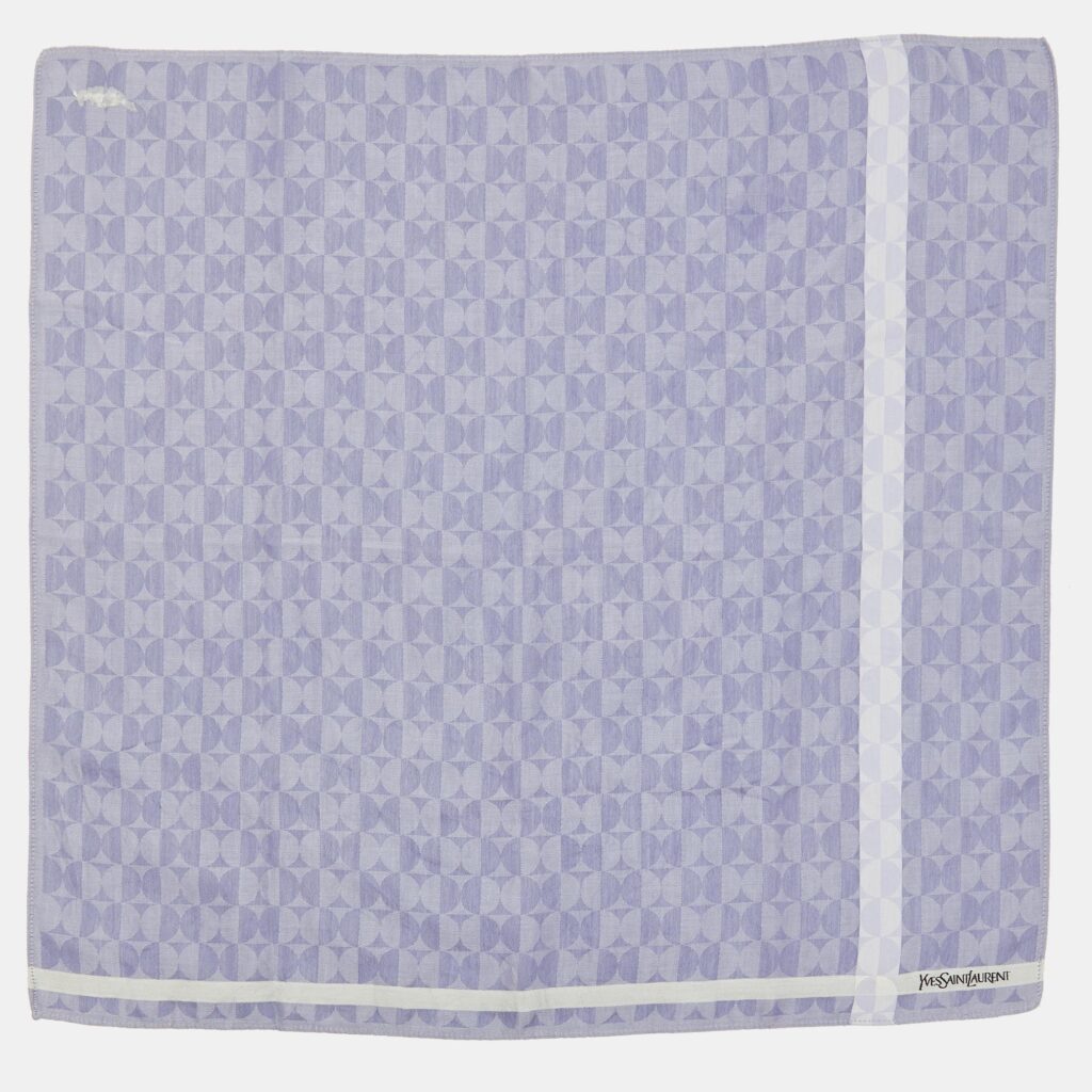 Yves Saint Laurent Vintage Lilac Circle Pattern Cotton Handkerchief Yves Saint Laurent Vintage Lilac Circle Pattern Cotton Handkerchief