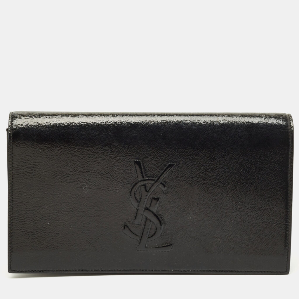 Yves Saint Laurent Belle De Jour Black Patent Leather Clutch Yves Saint Laurent Belle De Jour Black Patent Leather Clutch