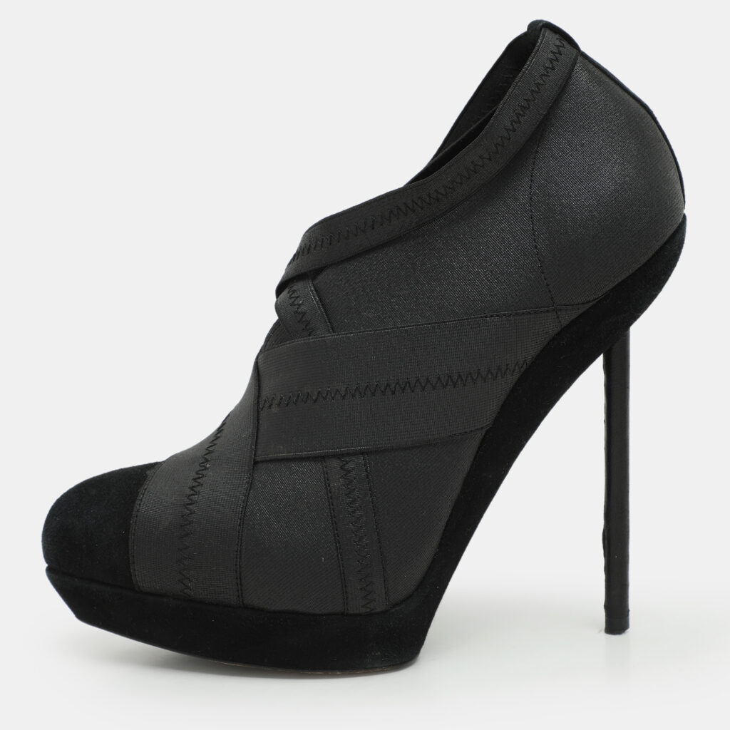Yves Saint Laurent Black Elastic Bandage And Suede Booties Size 39 Yves Saint Laurent Black Elastic Bandage And Suede Booties Size 39