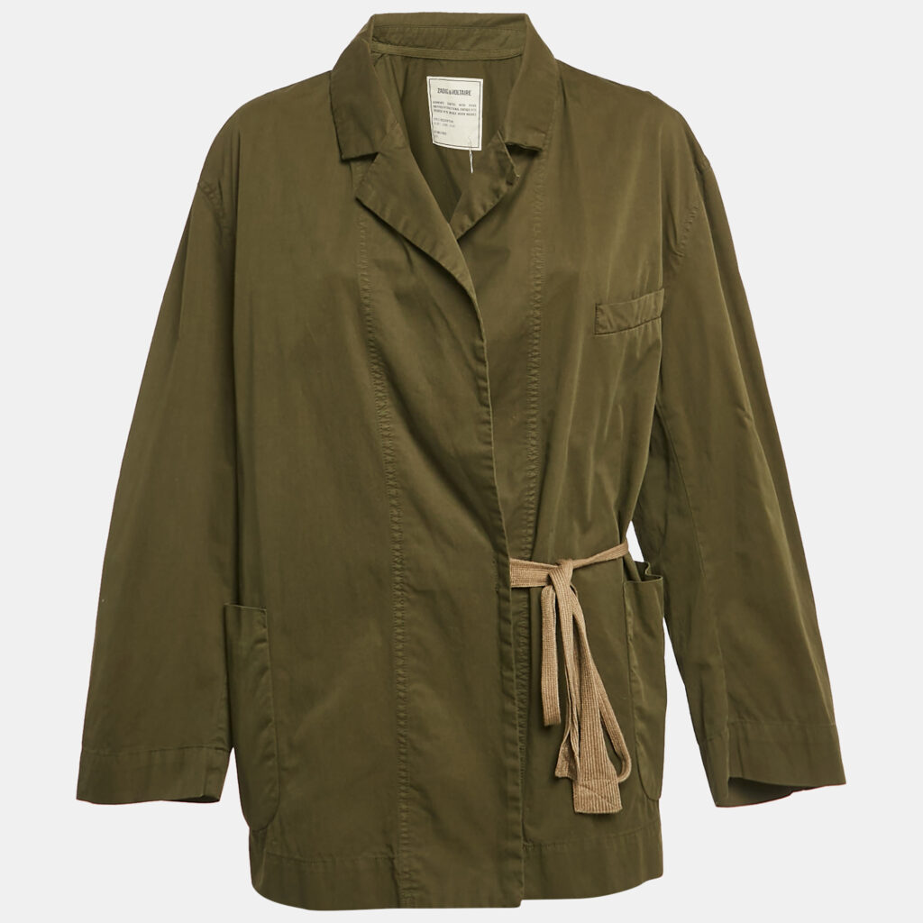 Zadig & Voltaire Green Cotton Mac Militaire Jacket XS Zadig & Voltaire Green Cotton Mac Militaire Jacket XS