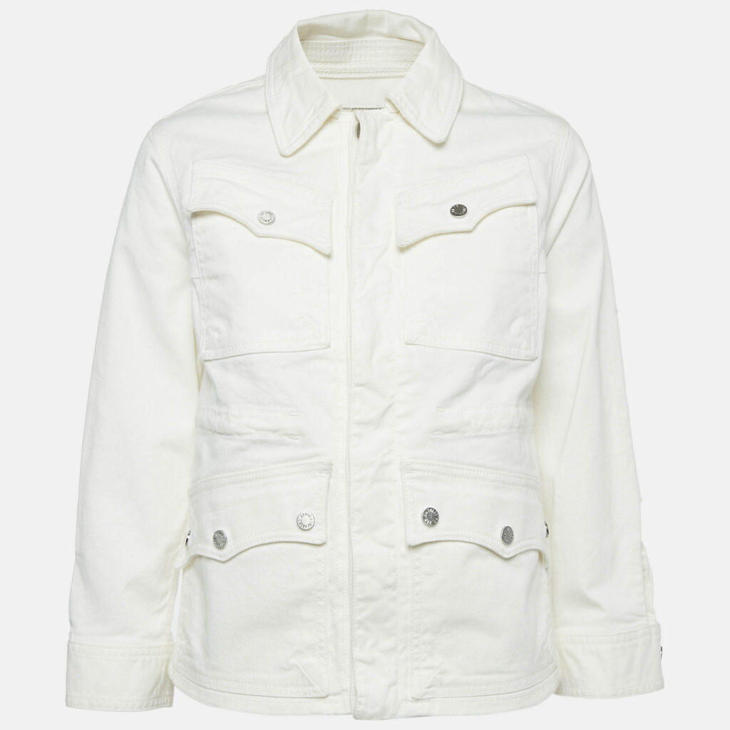 Zadig & Voltaire White Denim Button Front Kimi Jacket XS