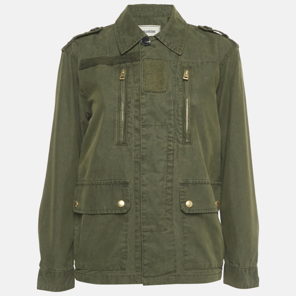 Zadig & Voltaire Green Cotton Lava Jacket XS Zadig & Voltaire Green Cotton Lava Jacket XS