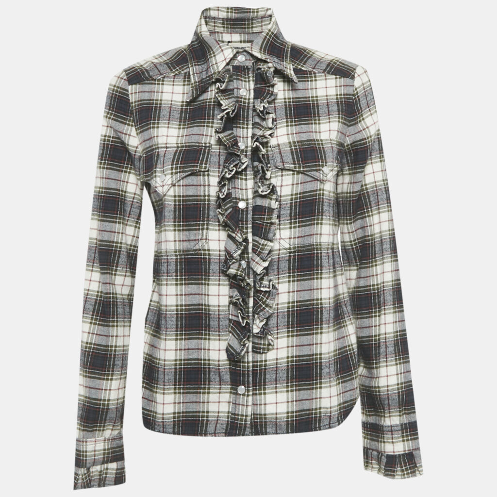 Zadig & Voltaire Green Checks Cotton Trissy Carreaux Shirt XS Zadig & Voltaire Green Checks Cotton Trissy Carreaux Shirt XS