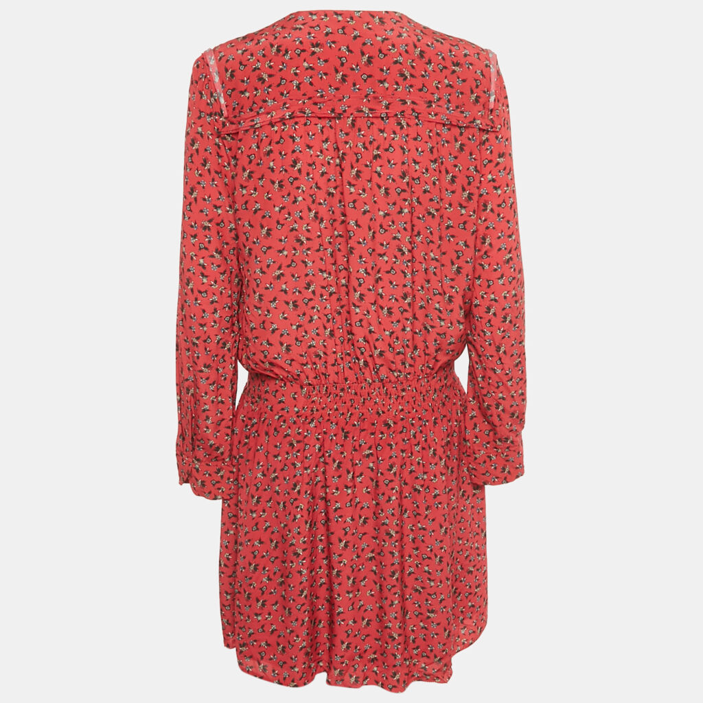 Zadig & Voltaire Red Floral Print Crepe Remus Liberty Mini Dress L