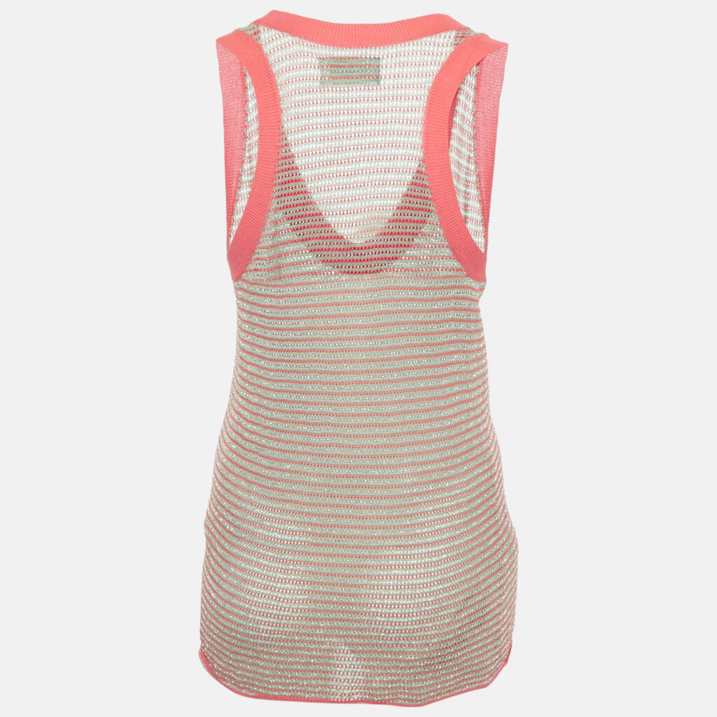 Zadig & Voltaire Blue/Pink Lurex Joss Fishnet Tank Top S Zadig & Voltaire Blue/Pink Lurex Joss Fishnet Tank Top S